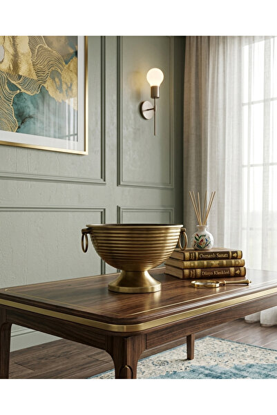 VAZO DEKOR Metal Çizgili Vazo