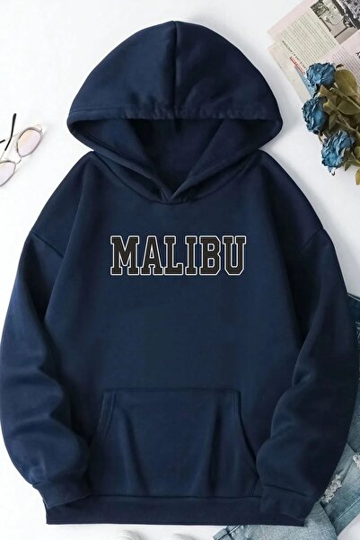 EYAX MODA Unisex Large Size Malibu Printed Oversize Sweatshirt