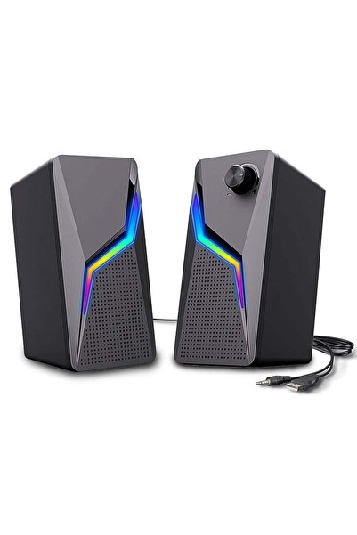 LOOPITYS سماعات كمبيوتر، سماعات ألعاب للكمبيوتر الشخصي مع صوت جهير محسن وتحكم...