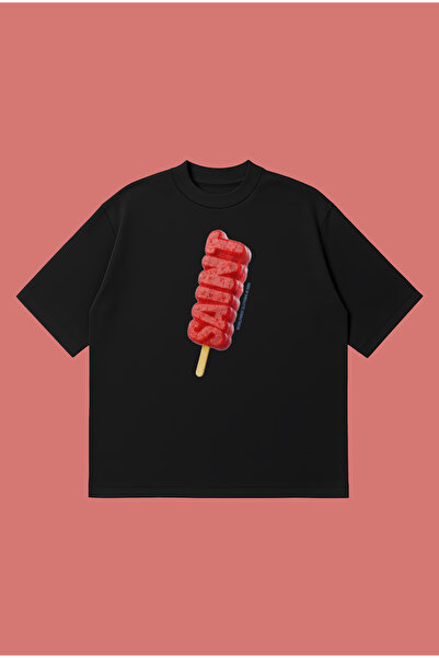 PURE POWER Saint Ice Cream Oversize Boxy Fit Unisex 100% Cotton Tshirt – Prin...