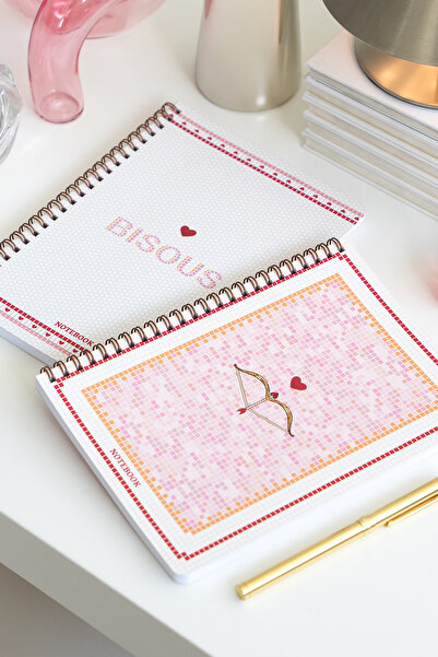 Matt Notebook Caiet școlar A5 cu spirală, 80 de foi, set de 2 – Liniat și cu ...