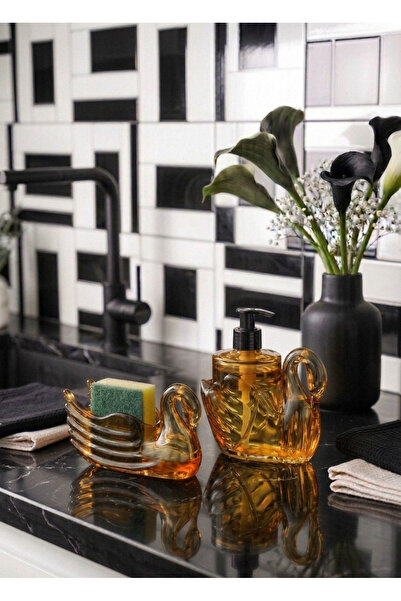 LUCES DESİGN Ακρυλικό Σετ Οργανωτής με Φιγούρα Κύκνου για Δοχείο Υγρού Σαπουν...