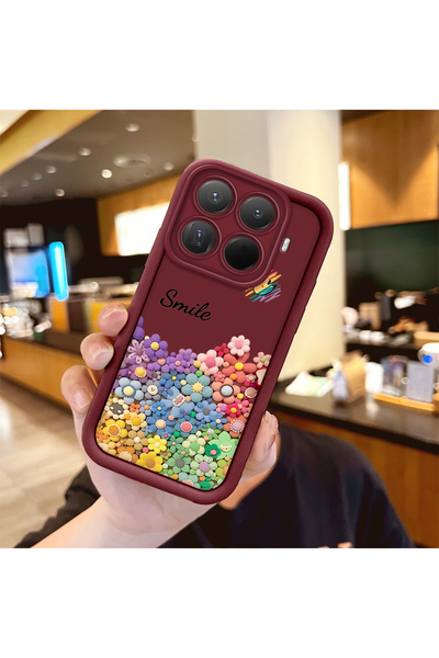 Hontinga Mi 15T Pro Uyumlu Darbeye Dayanıklı Basit Bordo Silikon Telefon Kılı...