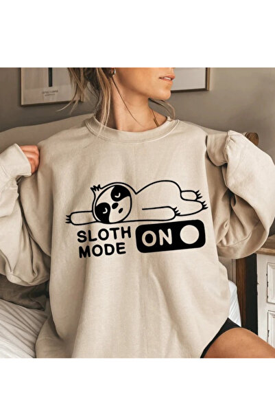 EYAX MODA Γυναικείο φούτερ με στάμπα crew neck