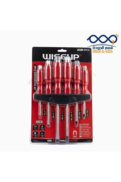 WISEUP طقم مفكات براغي ثقيلة الوزن مكون من 6 قطع مصنوع من الكروم فاناديوم مع ...