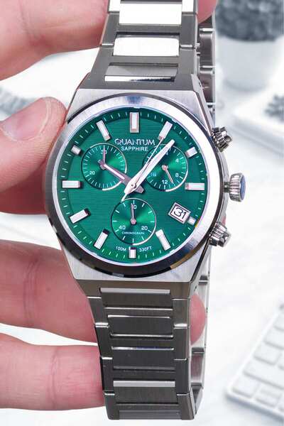 Quantum Original Steel Case Sapphire Glass Men's Wristwatch 10 Atm Water Resi...