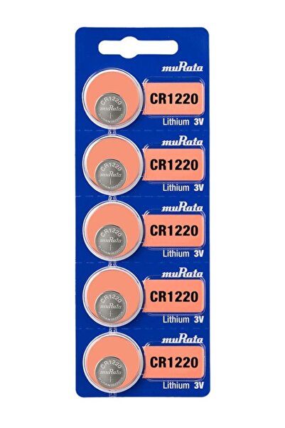 MURATA CR1220 Lithium 3V Coin Cell 5 Batteries Made in Japan