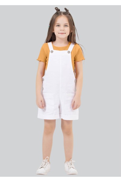 ww waka waka kids store Κοριτσίστικο Σετ με Λευκό Τζιν Σορτς και Μπλουζάκι απ...