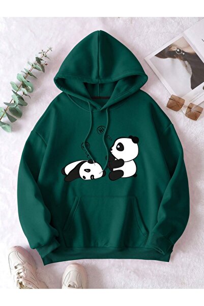 EYAX MODA Unisex Panda Printed Hooded Sweatshirt Eyaxx Sportwear Company