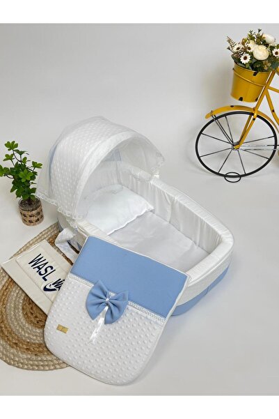 WASL ALKHAIR سرير أطفال متنقل بمقعد مبطن سميك ومواد عالية الجودة لون ابيض مع ...