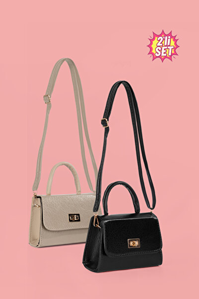westbag Σετ 2 τσαντών χειρός και ώμου από μίνι δερμάτινο λουστρίνι με υφή