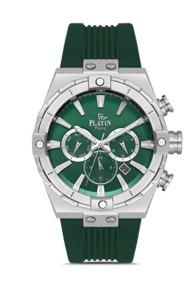 Platin Pierre ساعة يد رجالية SA-PL-1065GD-ZM10 من السيليكون بوظائف متعددة