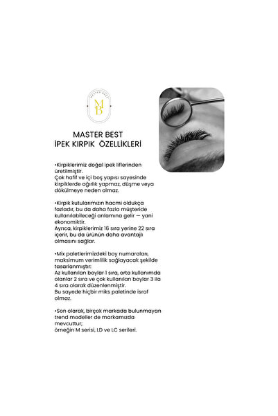 masterbest MASTER BEST ipek kirpik LD kıvrım