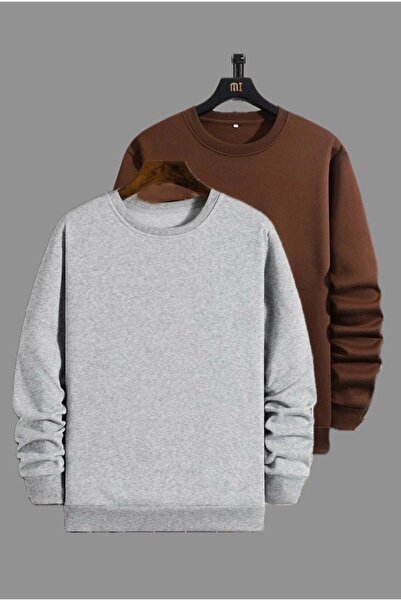 EYAX MODA Pachet de 2 hanorace oversize unisex cu gât rotund