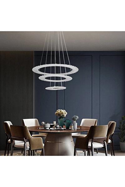 chandelier نجف علاقي مودرن ابيض لون الانارة 3 اضاءات W125