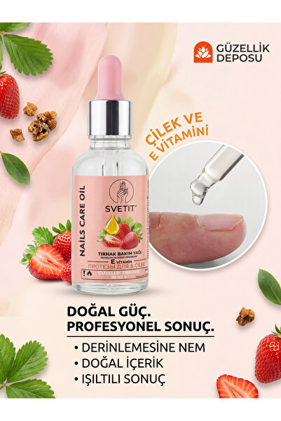Güzellik Deposu E Vitaminli Çilekli Tırnak Bakım Yağı 30 ml - Güçlendirici & ...