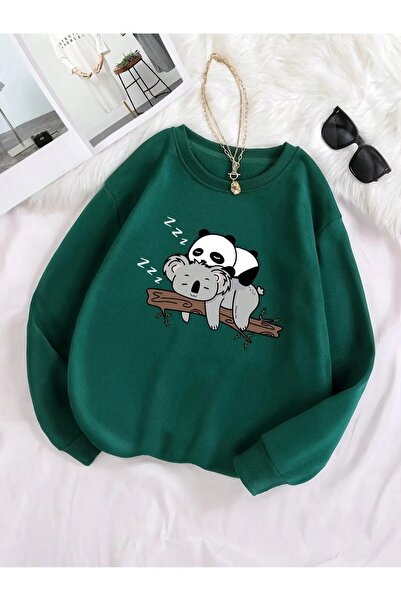 EYAX MODA Printed Bicycle Collar Sweatshirt