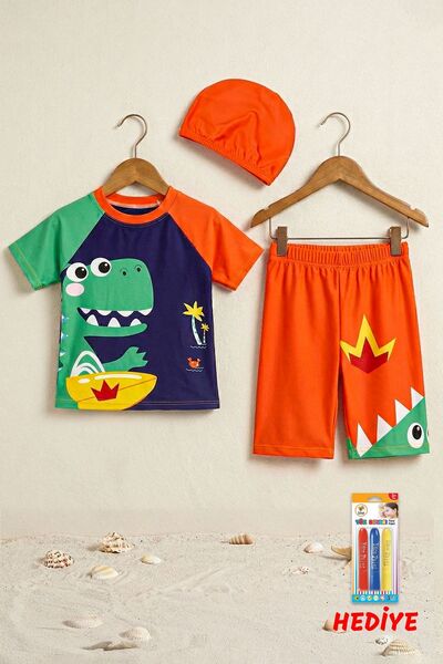 ZUZUNGA Летен дино комплект бански за момчета