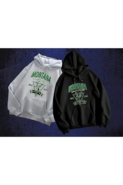 EYAX MODA 2-Pack Unisex Printed Hooded Sweatshirt