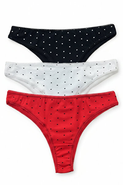 Nicoletta Γυναικεία εσώρουχα Brazilian Thong 3 τεμαχίων από βαμβάκι Lycra με ...