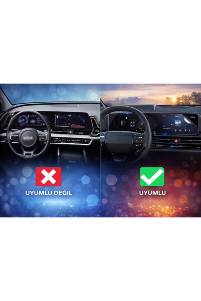 Mobilite Kia Sportage Modified Case Compatible 2025 2026 Model Large Information Screen and Air Conditioning Panel Screen Protector 9H Nano Protection