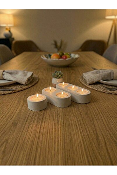 Hediyecim67 3'lü tealight mumluk seti | 6 adet tealight mum hediyeli | ev dek...