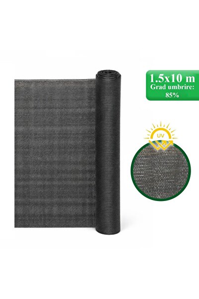 Strend Pro Plasa de umbrire, HDPE, UV, 80 g/mp, grad umbrire 85%, gri, 1.5x10 m,