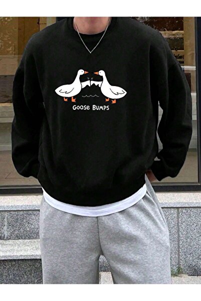 EYAX MODA Unisex Crew Neck Printed Sweatshirt