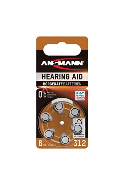 ANSMANN Zinc-Air batteries, ZA312, 1.4 V, 6 pieces