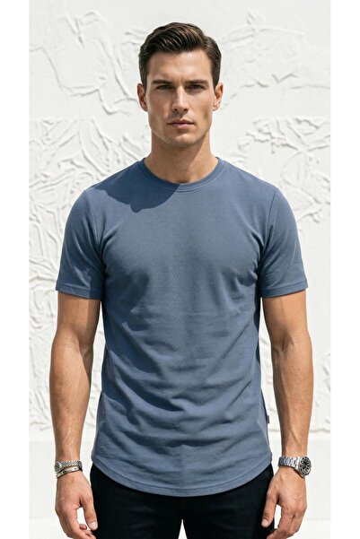Plus Scorpion Men's Slim Fit Basic T-Shirt, Flexible, Anti-Sweat, Pique Textu...