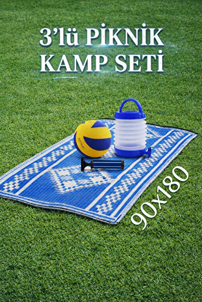 NUBLADO 3'lü Piknik kamp seti Voleybol Topu Musluklu Katlanır Su Bidonu Outdoor