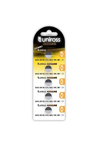 Uniross Baterii alcaline LR54 AG10 LR1130 Blister 5 bucăți