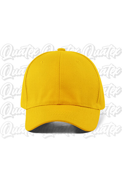 QUATEX Basic Plain Cotton Hat - Yellow Color 100% Cotton Gabardine Unisex Mod...