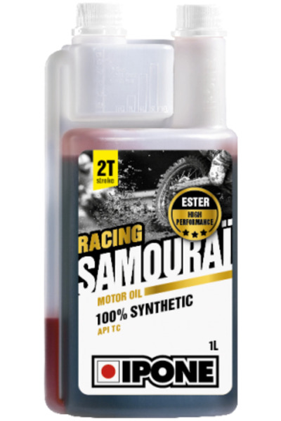 Ipone 2T motorcycle oil Samourai Racing Fraise 100% Synthetic ESTER - API TC, 1L