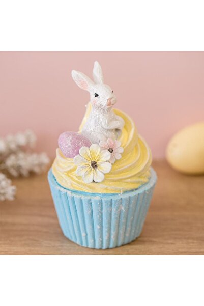 ZanaCasei Figurină decorativă de Paște Iepuraș în cupcake colorat Ø8x12cm