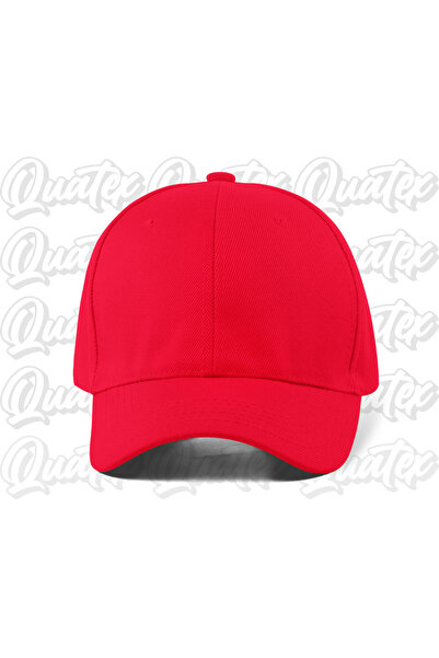 QUATEX Basic Plain Cotton Hat - Red Color 100% Cotton Gabardine Unisex Model Hat