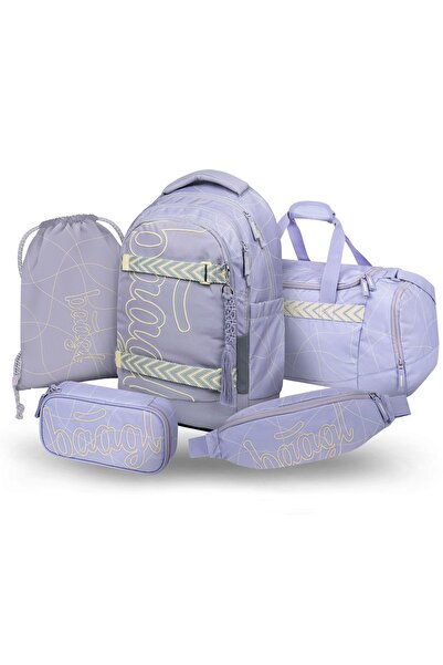 Baagl Set rucsac școlar 5 piese: Rucsac, Penar, Sac, Geantă sport, Borsetă, S...