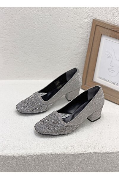 NUR KARACA 26by23-86010 Stone-Embellished 6cm Thick Heel Comfortable Evening ...