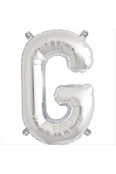 Shop Carnaval Balon din folie, în formă de litera G, culoare argintie, 41 cm,...