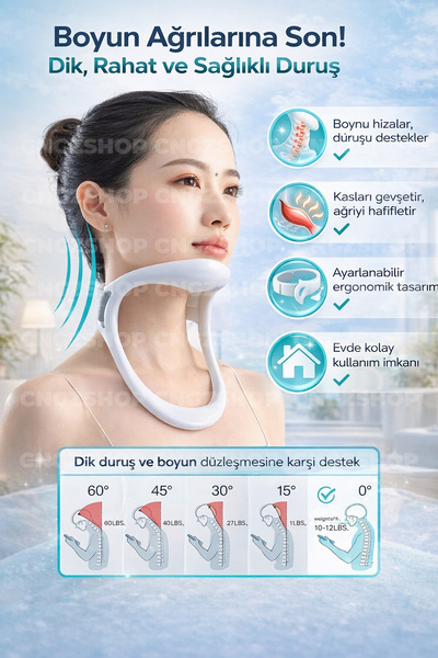 CNGZSHOP Boyun Traksiyon Cihazı | Ortopedik Boyunluk & Duruş Düzeltici Destek