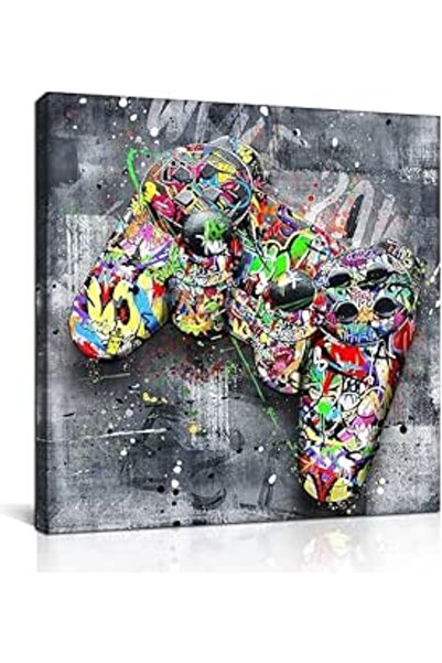 Al Raied ARS® Graffiti Wall Art Bedroom - Large Gaming Canvas Wall Art - Teen...