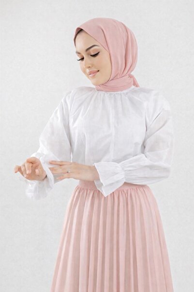 CNG MODA Ruffle Sleeve Poplin Shirt