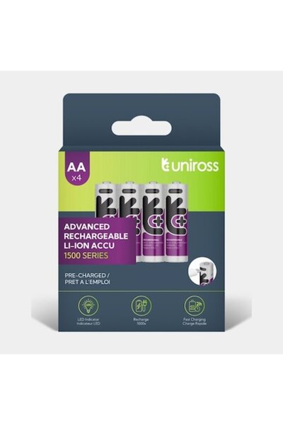 Uniross Set de 4 acumulator LI-ION cu USB-C R6, LR06, AA 1500mAh