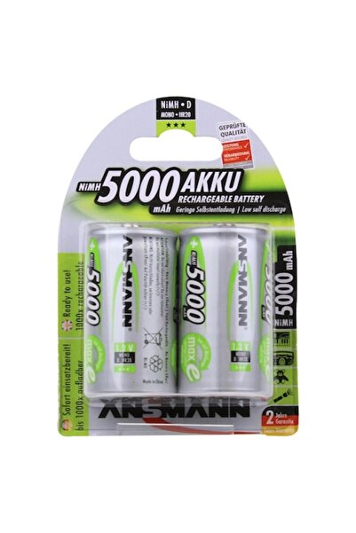 ANSMANN Acumulator NIMH R20/D de 5000mAh, Blister cu 2 bucăți