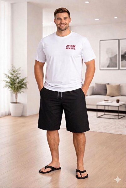 AYSUN TEKSTİL Pocketed Plus Size Waist-Tie Bermuda Shorts