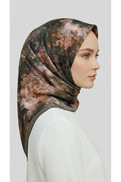 Karaca Elegant Patterned Rayon Scarf - Brown / Gray