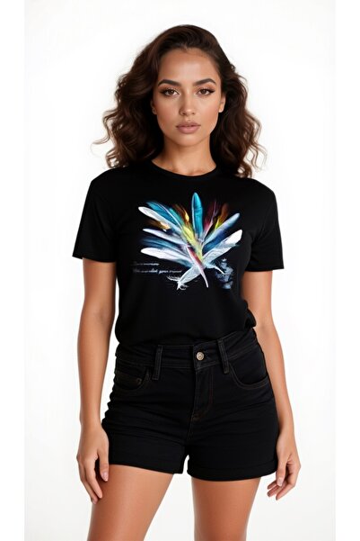 StyleweaR قميص قطني مطبوع باللون الأسود