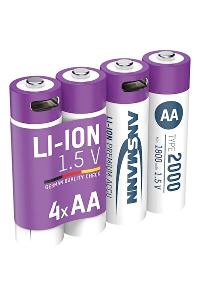 ANSMANN Set 4 baterii incarcabil LI-ION cu USB-C R6, LR06, AA 2000mAh