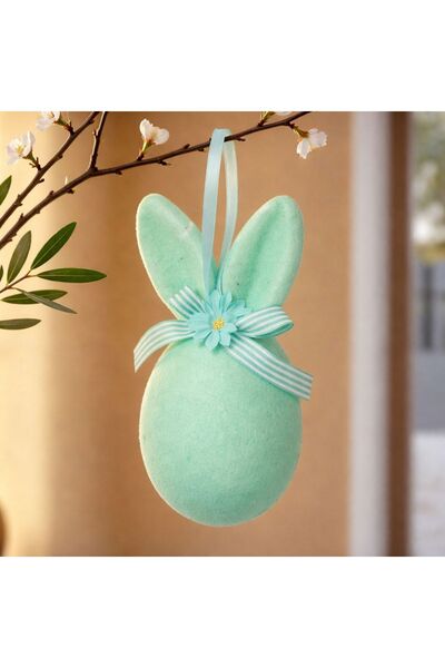 ZanaCasei Ou de Paște verde mentă cu urechi de iepure 20cm