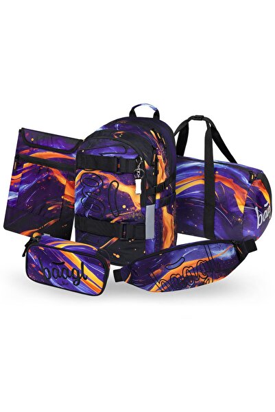Baagl Set rucsac școlar 5 piese: Rucsac, Penar, Geantă sport, Borsetă, Husă l...